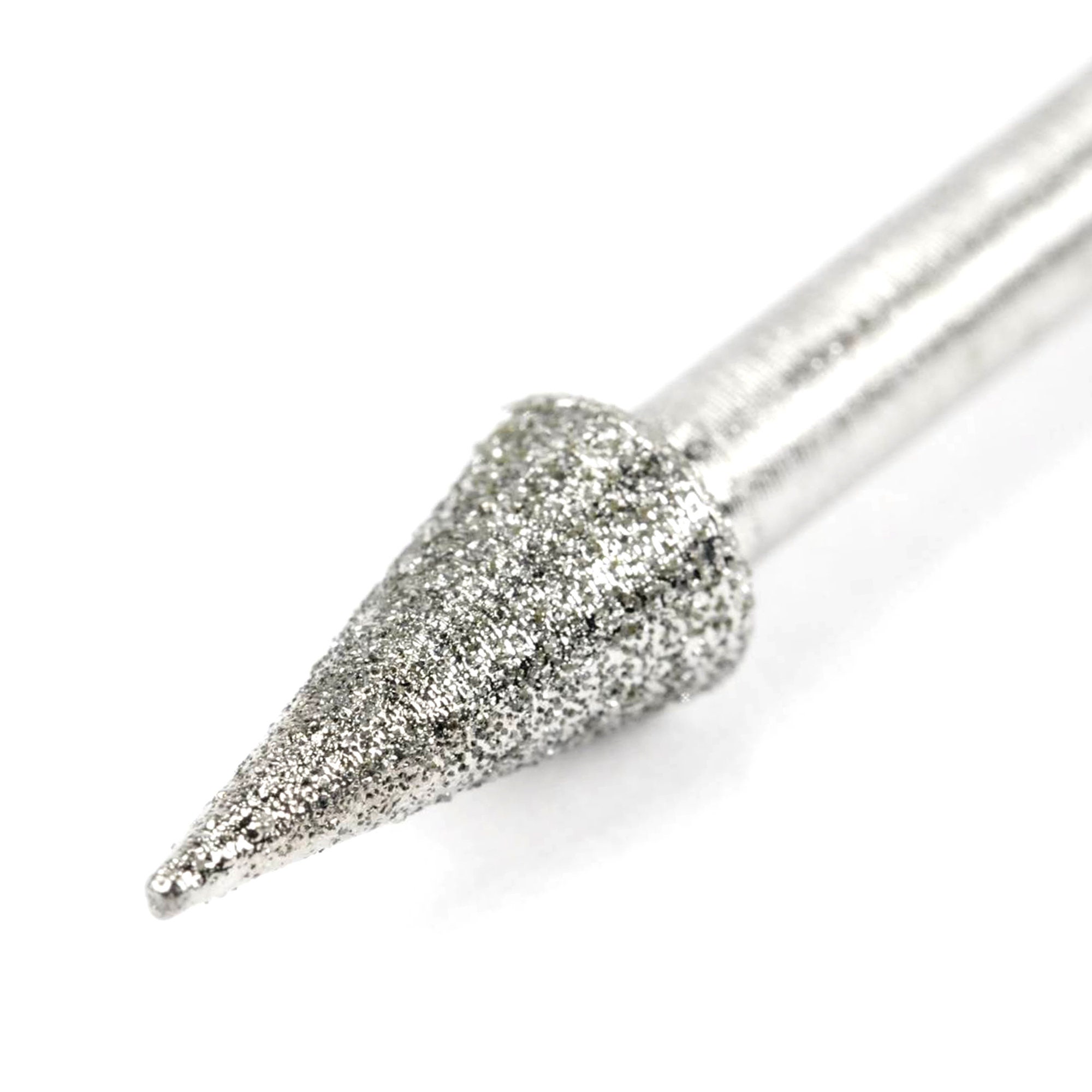 Diamant-Schleifspitzen 10 Stück – 3mm Schaft, 5mm Kegelkopf, 45mm Länge – Für Stein, Glas, Metall, Keramik – Passend Für Dremel & Bohrmaschinen