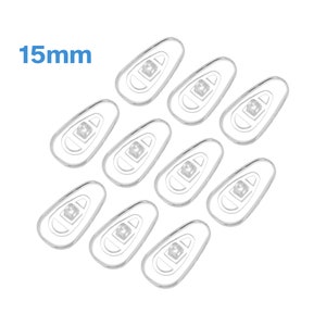 10pcs 15mm x 8mm Tapered Oval Nose Pads Clear Silicone Eyeglass Glasses Reading Specs Spectacles Anti Non Slip Screw In On Fix Replace Part