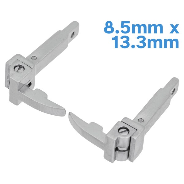 2pcs 8.5mm + 13.3mm L+R Glasses Spring Hinge Assembly Acetate Joint Repair Bit Tool Optical Eyeglass Temple Arm Specs Spectacles Screw In On