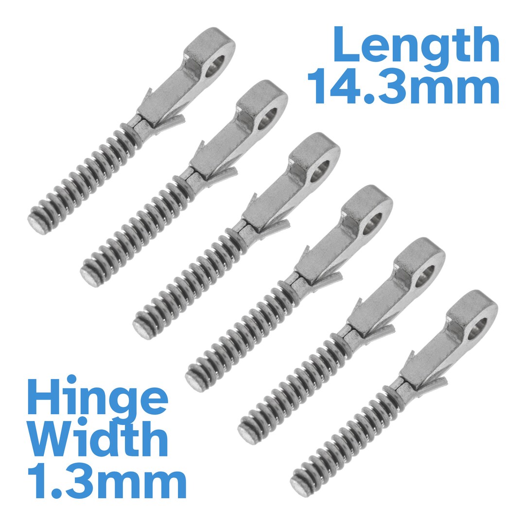 6pcs 14.3mm X 1.3mm Glasses Spring Hinge Insert Frame Joint Repair ...