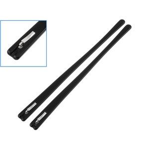 2 pezzi di acetato di plastica nera 9 mm x 150 mm aste per occhiali, spessore del barilotto 1 mm, estremità della montatura per occhiali, occhiali da lettura, fissaggio del bordo delle aste per occhiali