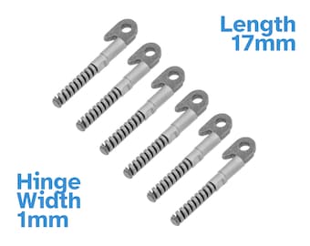 6pcs 17mm x 1.0mm Glasses Spring Hinge - Eyeglass Frame Making & Customisation Parts - Insert Joint Optical Flex Temple Specs Spectacle