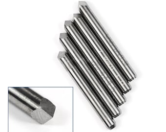 5pcs 0.1mm x 90 Degree Pyramid Tip Carbide Engraver 3.175mm Shaft Engraving Rotary Drill Bit V Groove End Shaped Shank PCB Cut Mill Tool Set