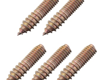 5pcs M6 x 25mm Hanger Bolt Zinc Plated Wood To Metal Dowel Lag Screw Metric Thread Double Ended Furniture Fix Leg Self Tapping Timber Head