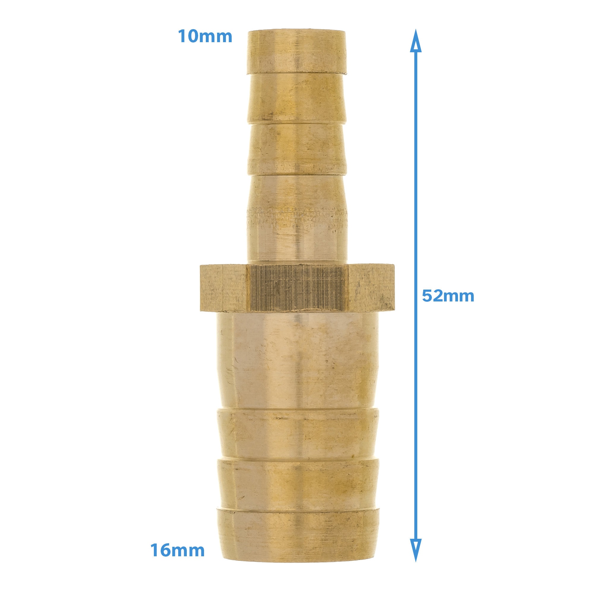 Brass Fitting 16mm to 10mm Barb Straight Hose Valve Pipe Connector ...