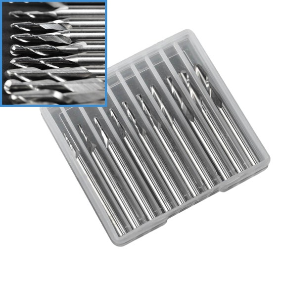 10er Set Mikro-Bohrer Aus Wolframstahl: Präzisionsfräser Für Feinste Arbeiten (0,5 Bis 2,5 Mm)