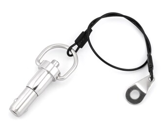 10mm x 10mm Quick Release Ball Lock Pin With 26cm Wire Cable Stainless Steel Self Locking Fasten Push Pull In Out Shaft Security Bolt Tool