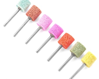 7pcs 240-1500 Grit Nylon Brush Wheel 3mm Shank Rotary Drill Bit Abrasive Grinding Polishing Buffing Cleaning Removing Metal Work Tool Set