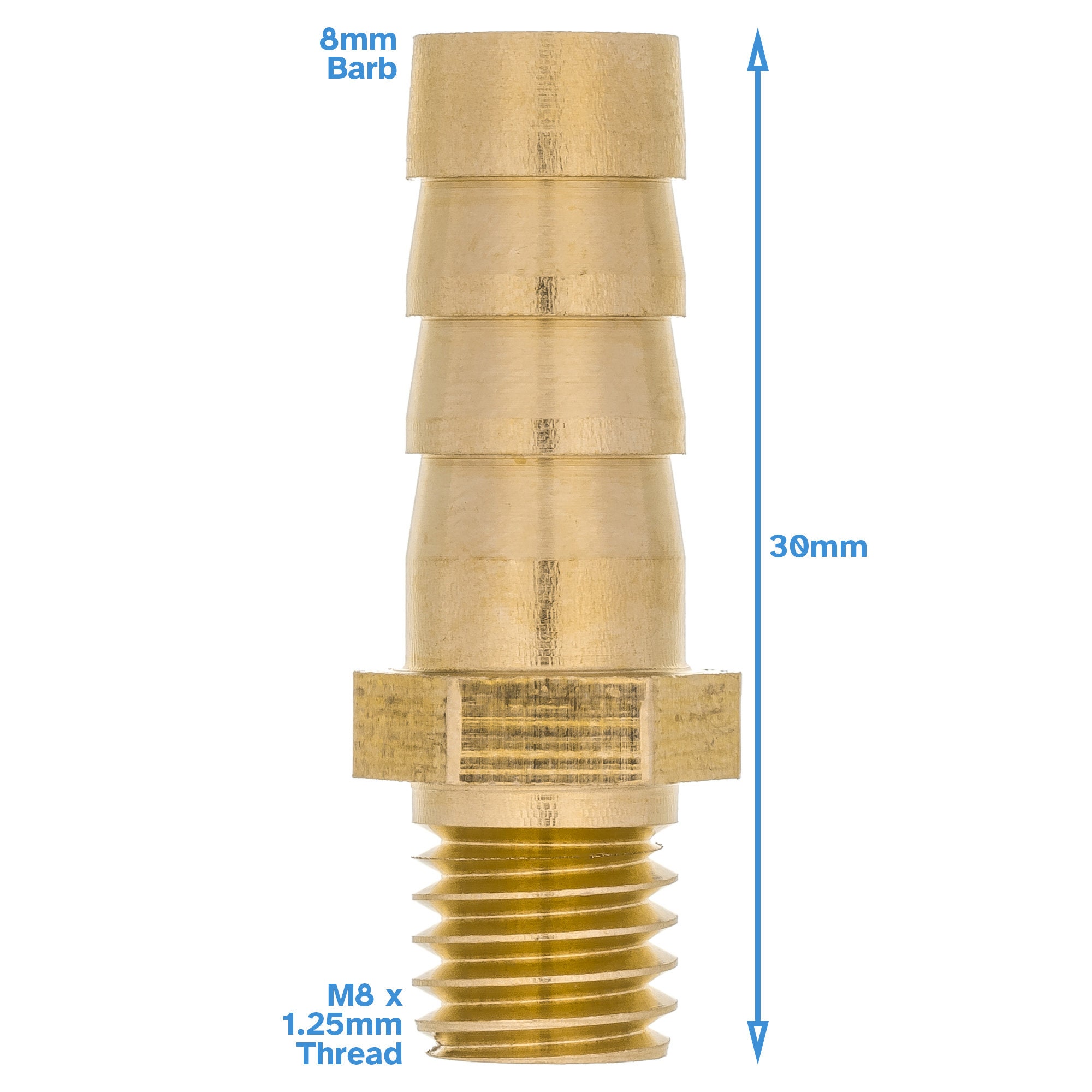 sourcing map Raccordo a gomito per tubo flessibile in ottone, 8 mm x G1/4 filettatura femmina ad angolo retto, con fascetta in acciaio inossidabile
