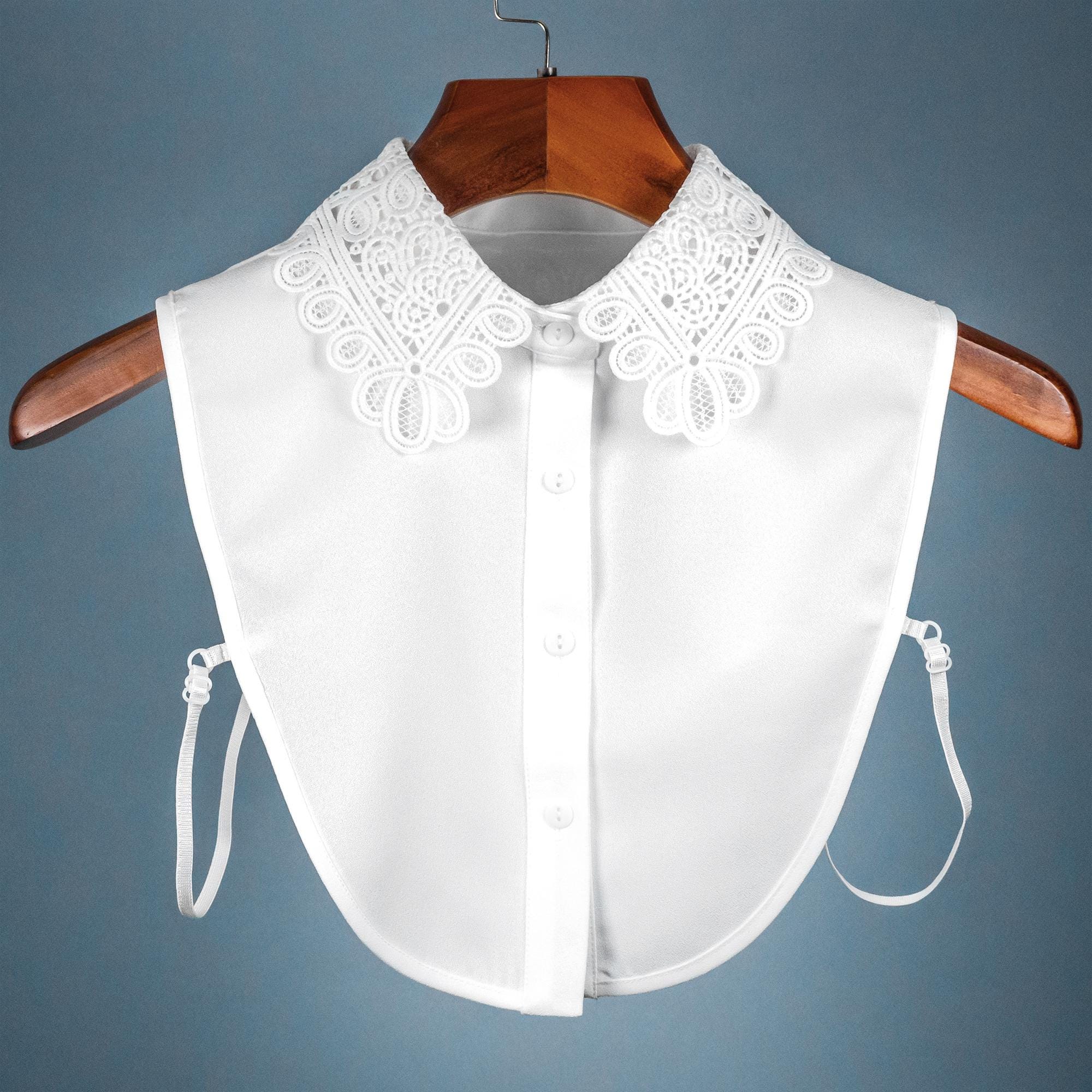 White False Decorative Lace Peter Pan Collar Design for Women