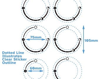 6 Large Burner Dial Labels Suitable For Weber Genesis II / Spirit II Series Gas Barbeque - Black Print - Stove Decal Replacement Sticker
