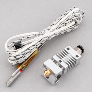12V 50W J-Head Hotend 3D Printer Brass Nozzle Kit 1.75mm/0.4mm MK8 Extruder Heat Sink Break Heating Wire Connector Thermistor Printing Part