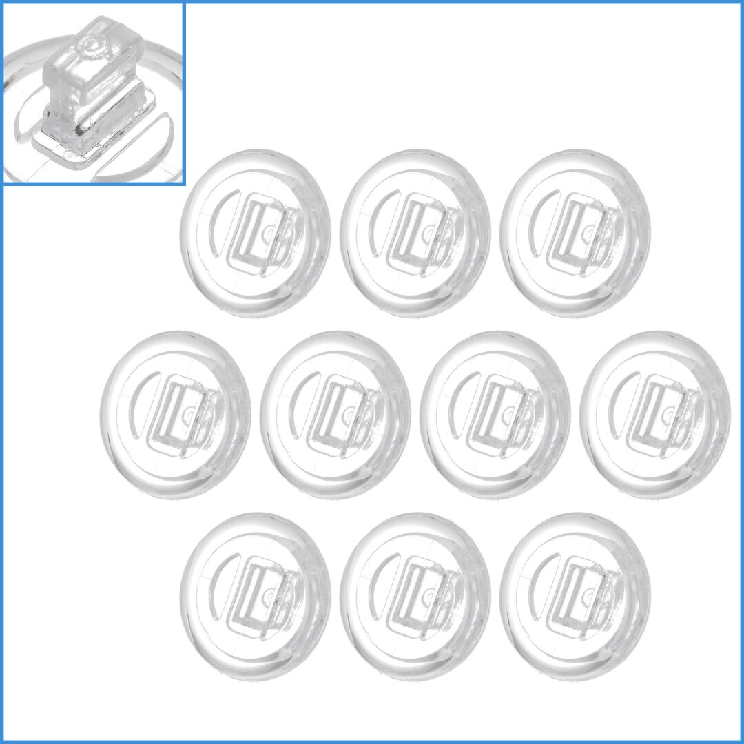 Inset Spectacles 10pcs 9mm Round Push in Nose Pads Clear Silicone Eyeglass Glasses ...