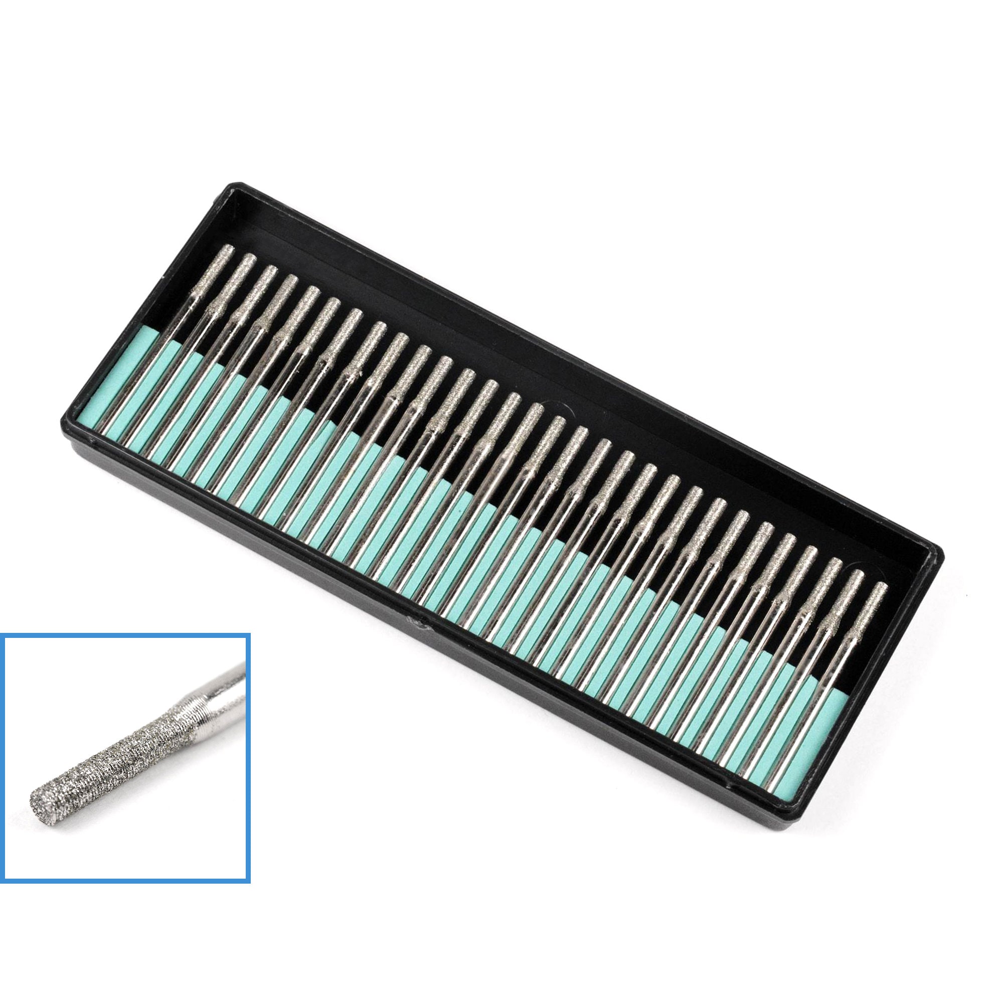 30PC DIAMOND POINT Grat Bit Set 3,17mm 1/8" Spindel Für Dremel Rotary