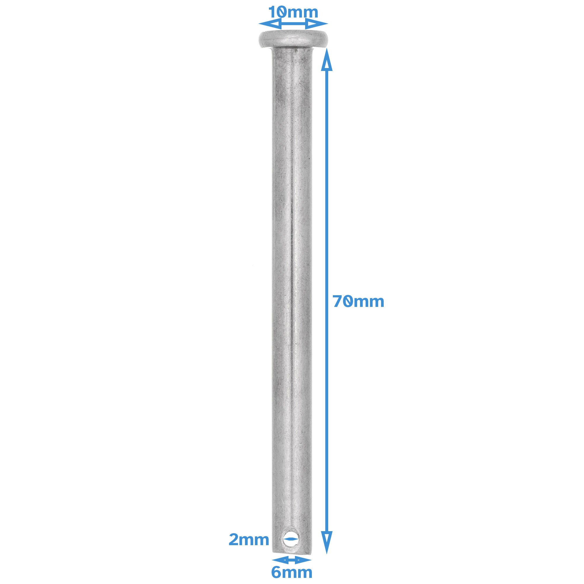 5pcs M6 6mm X 70mm Clevis Pin 304 Stainless Steel Single Hole Flat Head ...