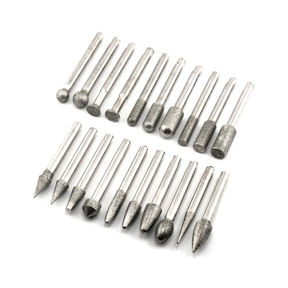 6mm Shank Concave Diamond Abrasive Grinding Head Burrs - 2mm To 12mm Bits
