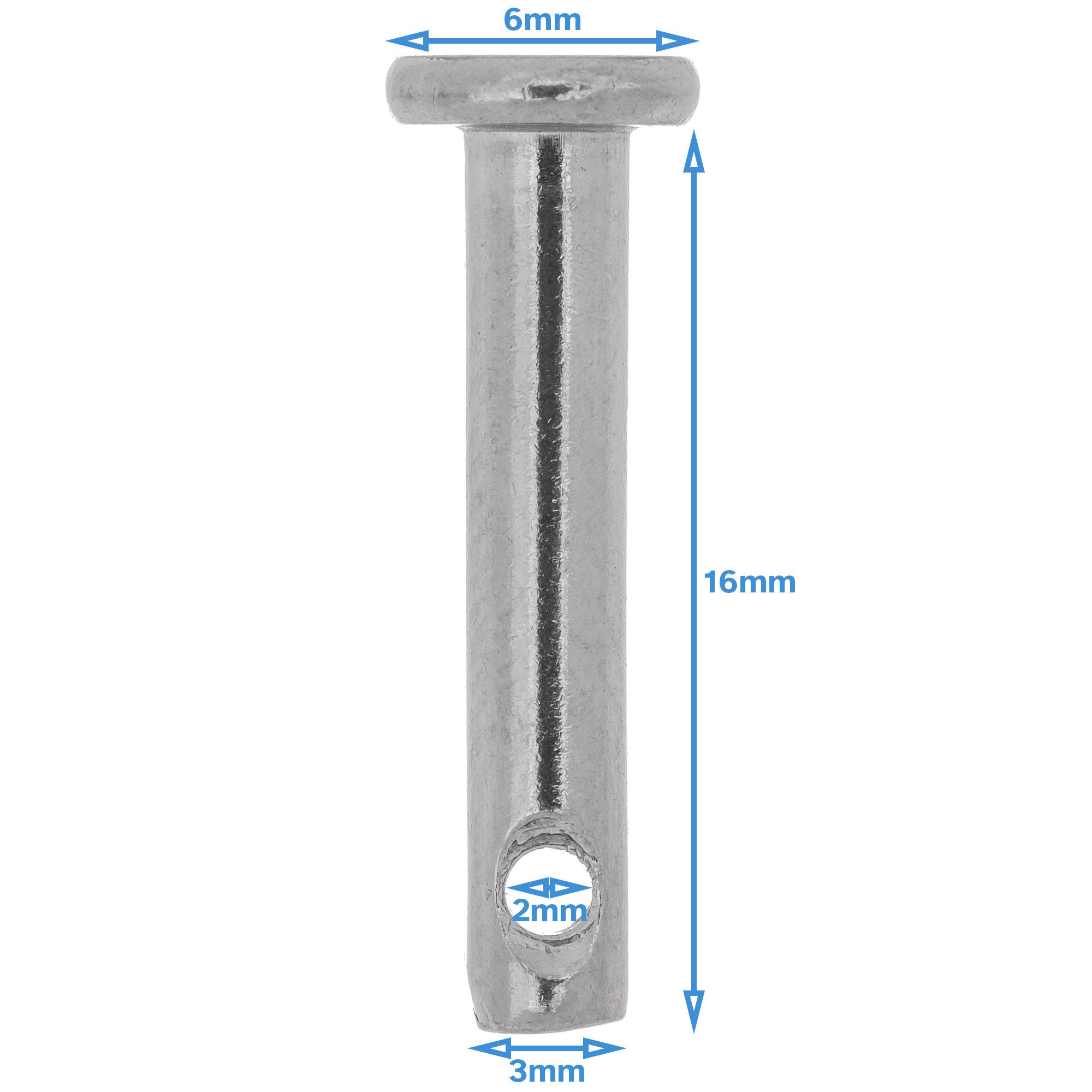 5pcs M3 3mm X 16mm Clevis Pin 304 Stainless Steel Single Hole Flat Head ...