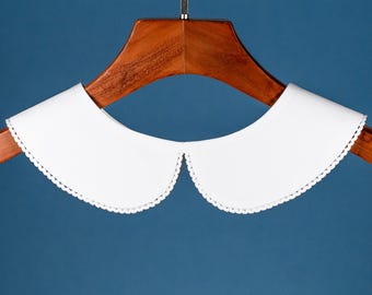 Witte katoenen peter pan afgeronde ronde patroon decoratieve kraag voor vrouwen meisjes dames faux valse kraag Bertha top blouse shirt