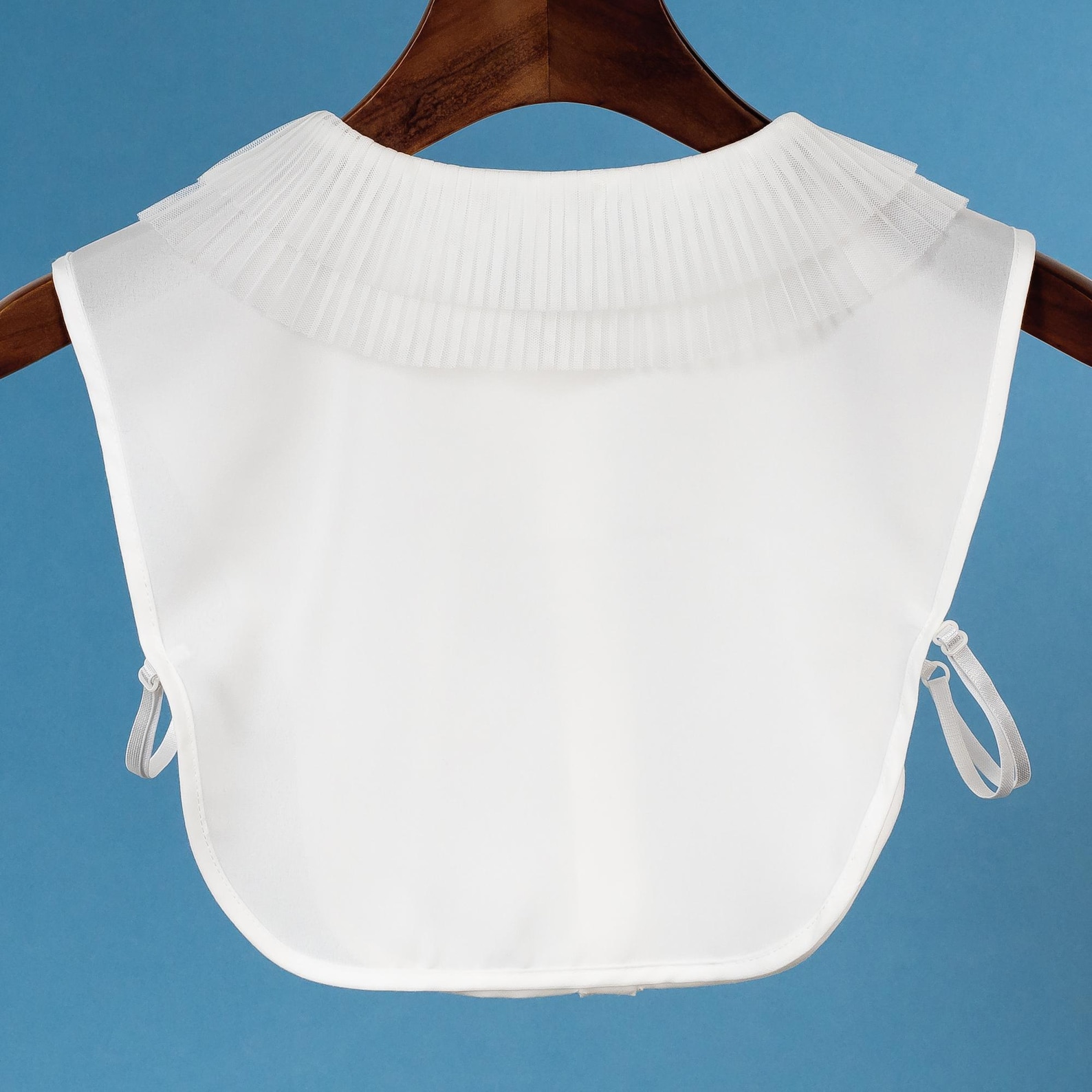 Fan As Ruffles White False Peter Pan Sheer Ruffle Pleated Fan Round Collar Crepe Body ...