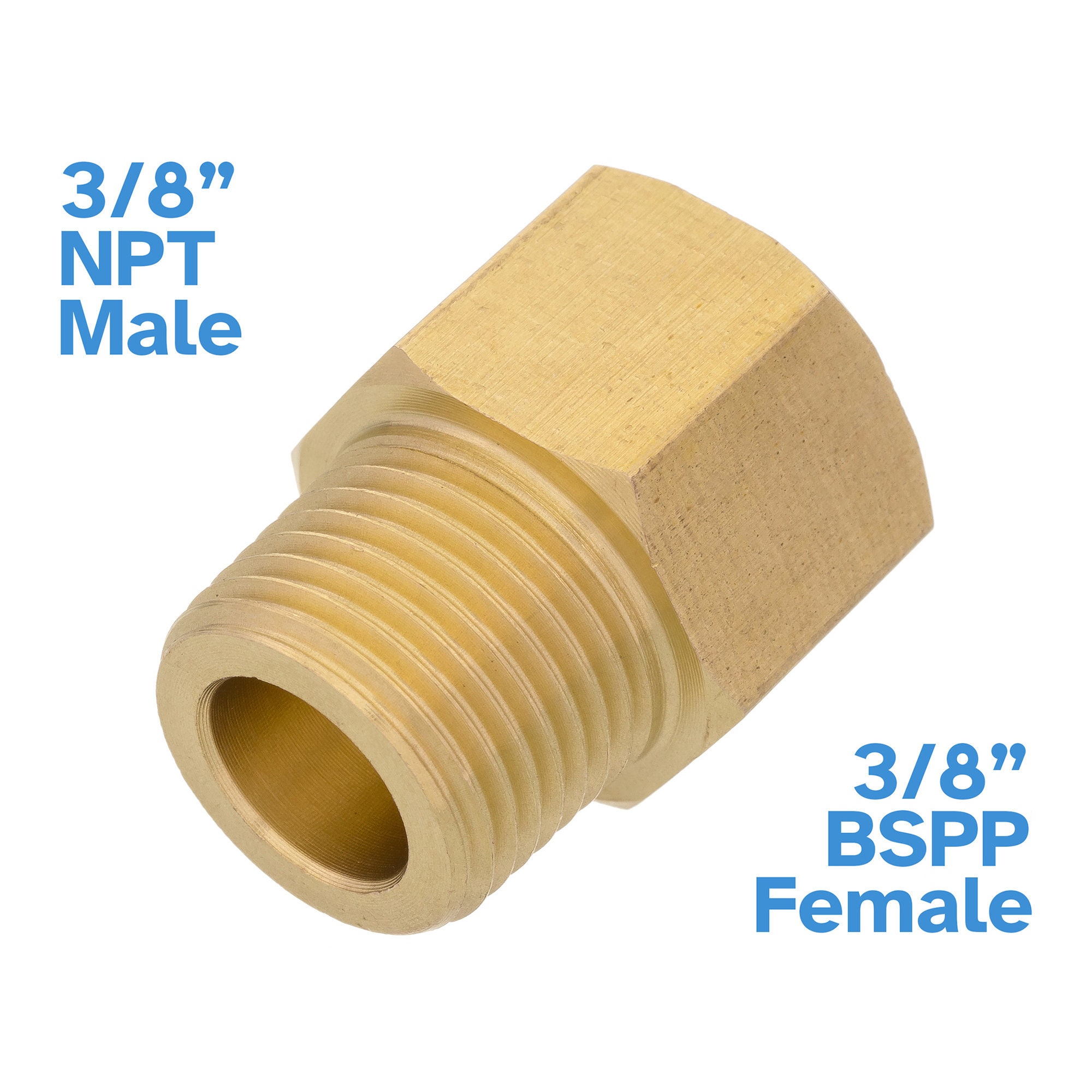 Raccordo A Barra Ottone 3/8 Raccordo A Barra In Ottone Massiccio 3/8" - Per Tubi ID 1/4", Filettatura Maschio NPT, Per Aria, Carburante, Acqua Tubo Carburante - Foto 2