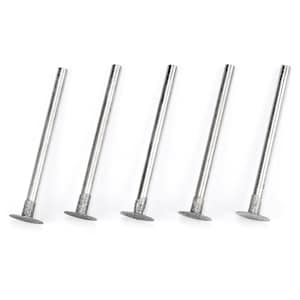 May include: Five silver metal grinding bits with diamond tips. Each bit has a cylindrical shaft and a flat, round head.