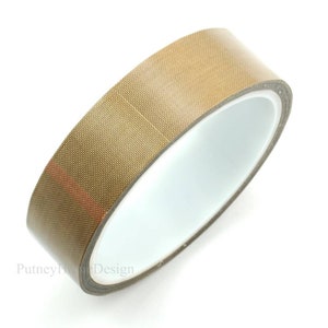 PTFE Non Stick Tape 25mm x 10metres Self Adhesive High Temp Temperature Woven Anti Low Friction Nonstick Single Sided Side Sticky Model Use