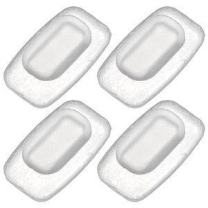 4pcs Frosted Silicone 11mm x 6mm Rectangle Nose Pads Push In Eyeglass Glasses Reading Specs Spectacles Anti Non Slip Insert Slotted On Part