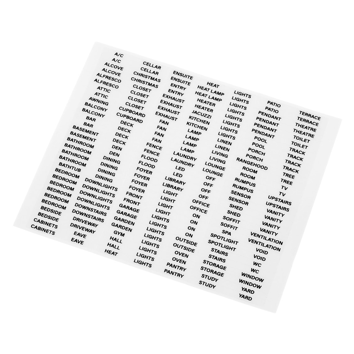 210pcs on off Light Switch Adhesive Sticker Labels - Black Print Clear ...