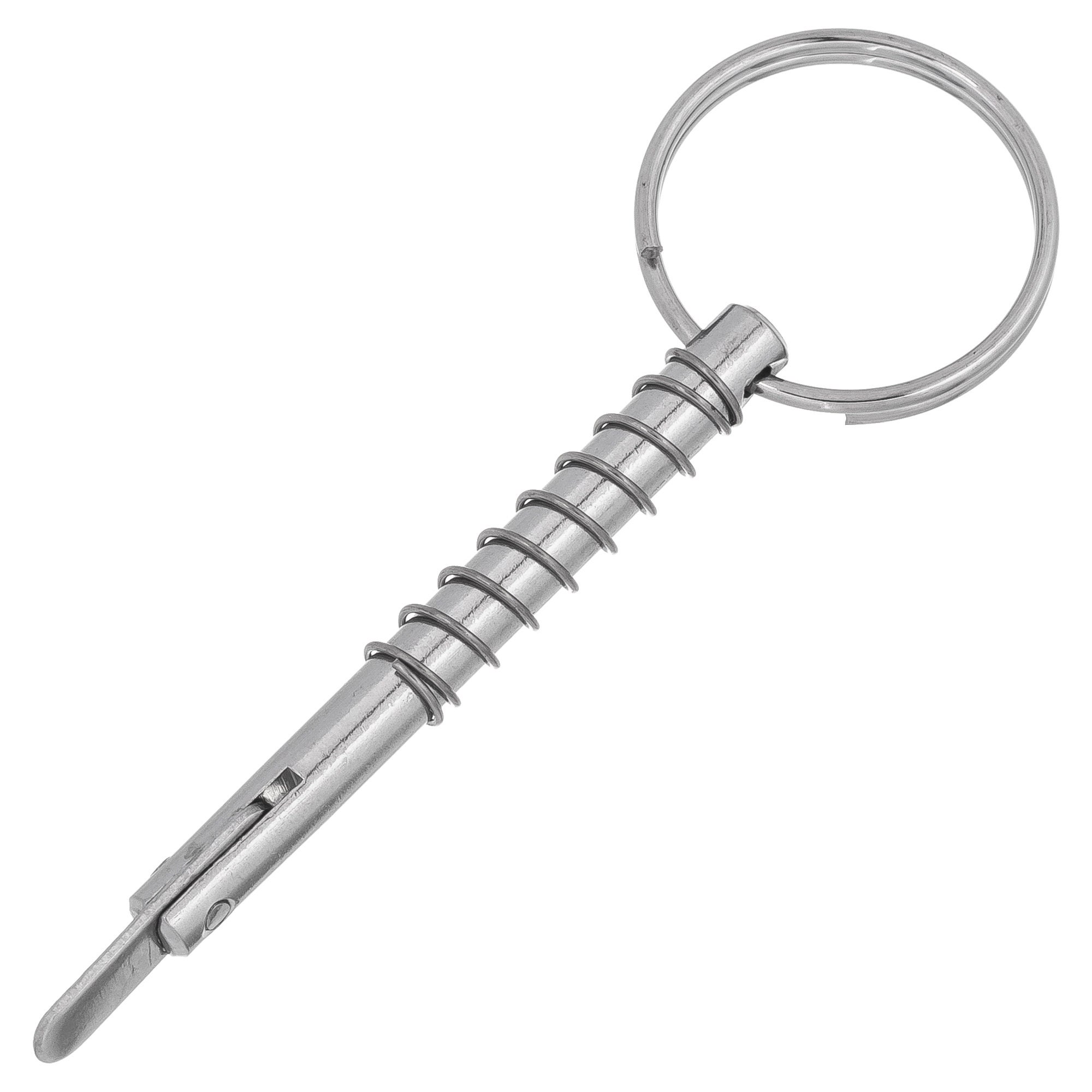 アクセサリー AT LAST key ring with pin 5mm X 51mm Spring Loaded Lock Pin 316 Stainless Steel Quick