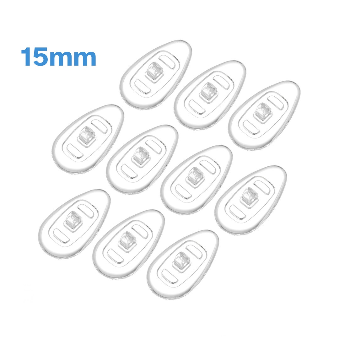 10pcs 15mm X 8mm Teardrop Oval Nose Pads Clear Silicone Eyeglass