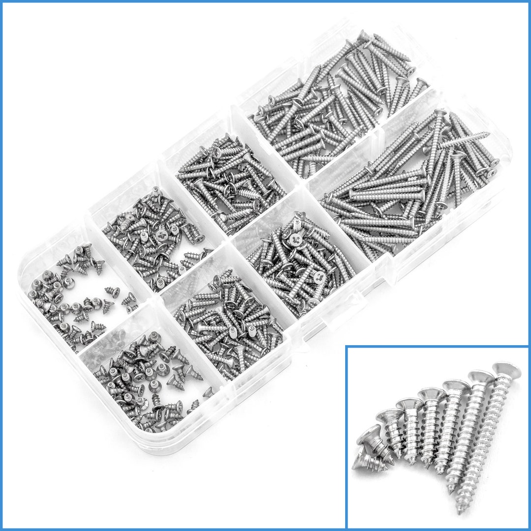 400pcs M2 Phillips Head Screw Kit 304 Stainless Steel Flat Etsy