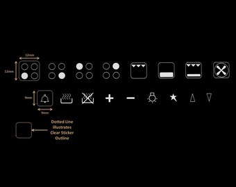Part No.1000006 Oven Range Stove Cooker Decals Display Sticker Symbol Label - Foto 2