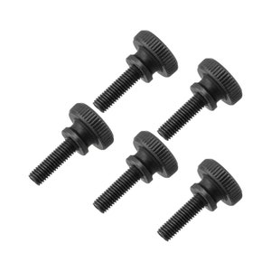 5個 M5 x 16 mm ブラック つまみネジ ローレットヘッド カーボンスチール 手締め 緩め ナット ロック クランプ ねじ付き ローレットボルト 締め付けツール
