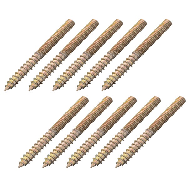 10 pz M4 x 40mm Bullone Gancio Zincato Legno-Metallo Tassello Lag Vite Filettatura Metrica Doppio Attacco Gamba Fissa Gamba Autofilettante Testa in Legno