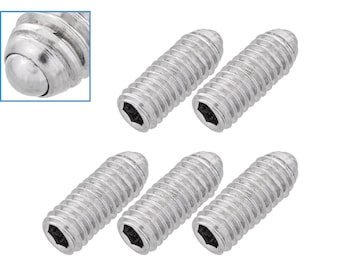 5pcs M4 x 10mm Threaded Ball Spring Plunger Stainless Steel 15N Max Load Screw Bolt Hex Socket Point Grub Indexing Positioning Loading Tool