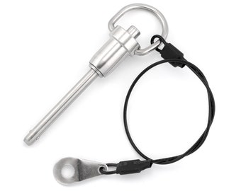 5mm x 40mm Quick Release Ball Lock Pin With 26cm Wire Cable Stainless Steel Self Locking Fasten Push Pull In Out Shaft Security Bolt Tool