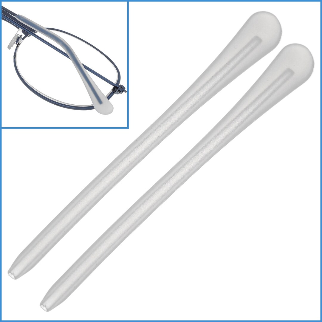 1 Pair 6.5cm White Silicone Ear Hook Glasses End Eyeglass Temple Tip