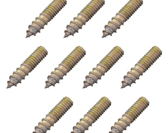 10pcs M4 x 16mm Hanger Bolt Zinc Plated Wood To Metal Dowel Lag Screw Metric Thread Double Ended Furniture Fix Leg Self Tapping Timber Head