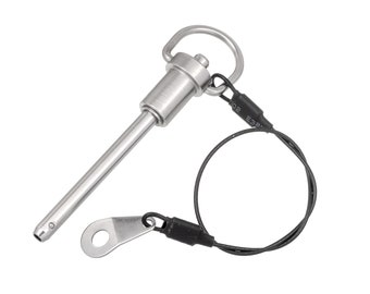 6mm x 50mm Quick Release Ball Lock Pin With 26cm Wire Cable Stainless Steel Self Locking Fasten Push Pull In Out Shaft Security Bolt Tool