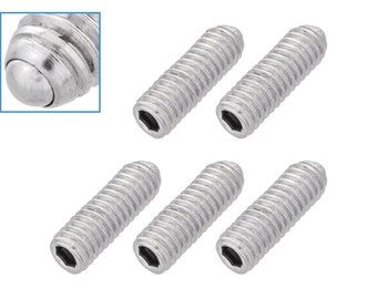 5pcs M4 x 12mm Threaded Ball Spring Plunger Stainless Steel 15N Max Load Screw Bolt Hex Socket Point Grub Indexing Positioning Loading Tool