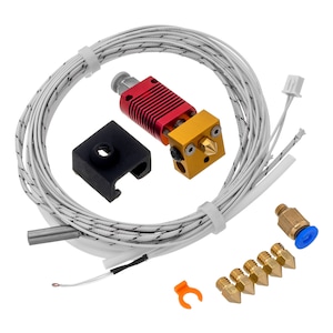 3D Printer 24V 40W Brass Nozzle Kit 1.75mm Extruder J-Head Hotend PTFE Tube Throat Connector Thermistor Heat Sink Heating Wire Printing Part
