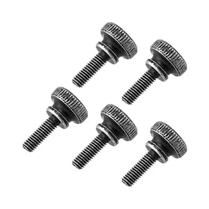 5個 M4 x 12 mm ブラック つまみネジ ローレットヘッド カーボンスチール 手締め 緩め ナット ロック クランプ ねじ付き ローレットボルト 締め付けツール