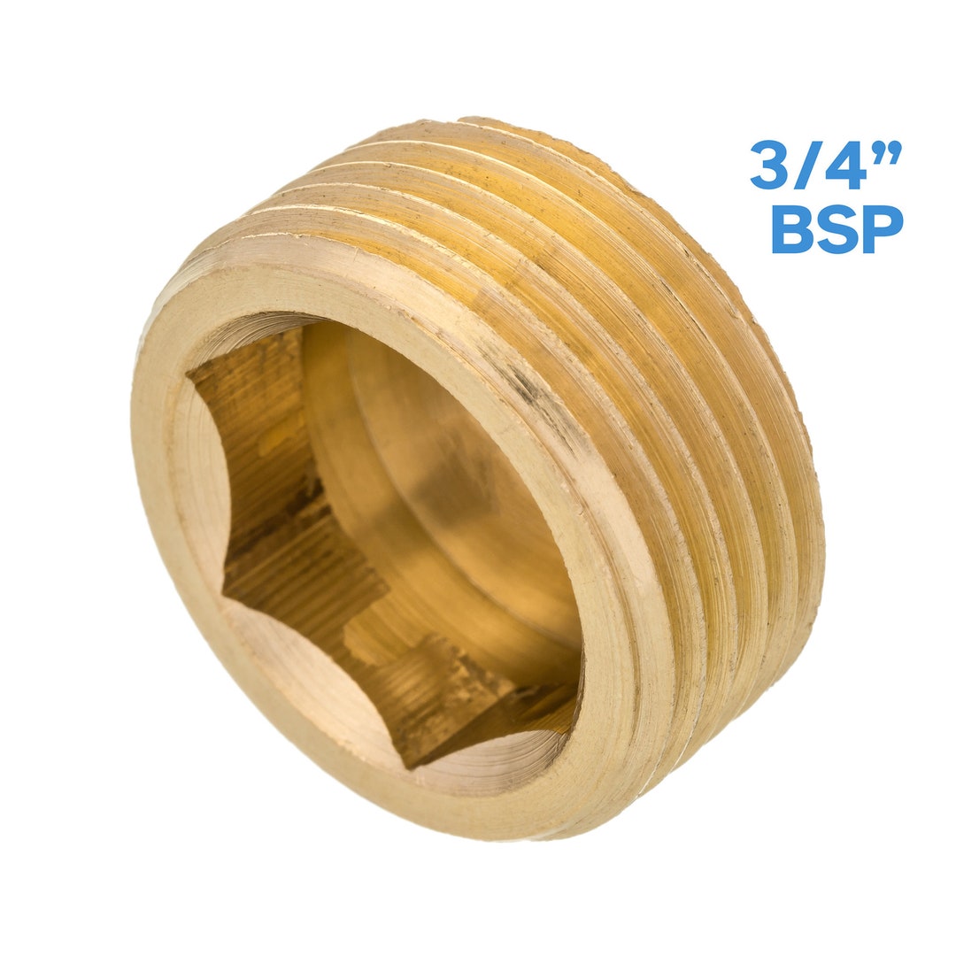 Brass 3/4 BSP Male End Plug External Thread Cap 13mm Length Compression