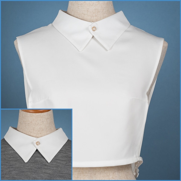 Weiß Spitz Flach Klassische Polyester Falscher Kragen Elegantes Vintage Design Für Frauen Mädchen Damen Kragen Knopf Shirt Büste Bluse Pullover