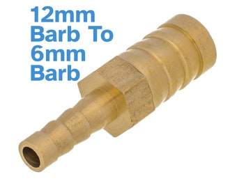 Brass Fitting 12mm To 6mm Barb Straight Hose Valve Pipe Connector Joint Air Water Gas Converter Adapter Reducer Barbed Tube Replace Bit Tool