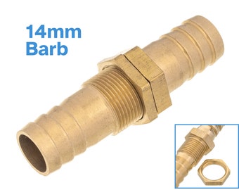 Messing Schott Widerhaken Fitting 14mm Barb Schlauch Gerades Rohr Mit Sechskant Kontermutter Stecker Gelenk Wasser Gas Flüssigkeit Luft Öl Konverter Adapterrohr