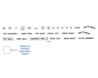 Schwarzer Text 27 Stück Wörter Symbole Aufkleber Etikett Buchstaben Schriftzug Variable Grill Herd Ofen Text Selbstklebend Drehknopf Schalter Gas Ersatz