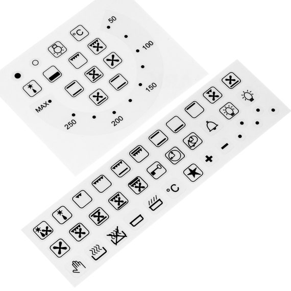 Combo 36pc Symbols & 50-250 Degree Oven Dial Switch Stove Cooktop Sticker Label - Foto 6
