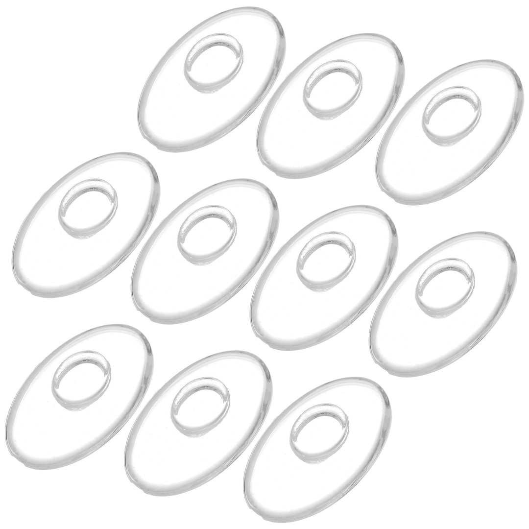 Inset Spectacles 10pcs 12mm X 7mm Push in Nose Pads Clear Silicone Eyeglass Glasses ...