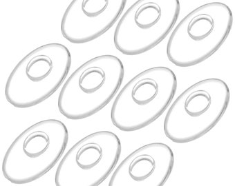 10pcs 12mm x 7mm Push In Almohadillas nasales Gafas de gafas de silicona transparente Especificaciones de lectura Gafas Anti antideslizante Inserte ranura ranurada en reemplazo